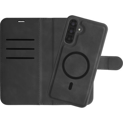 PrimeWallet SnapOn Case - Samsung Galaxy A37 - Detachable PU leather Wallet Case - (compatible with MagSafe) - Black