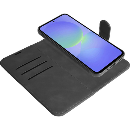 PrimeWallet SnapOn Case - Samsung Galaxy A37 - Detachable PU leather Wallet Case - (compatible with MagSafe) - Black