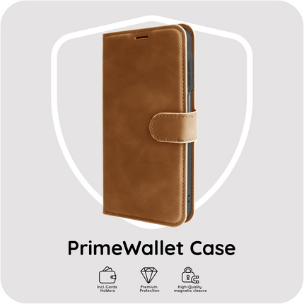 PrimeWallet Case - Samsung Galaxy A37 - PU leather Wallet Case - Brown