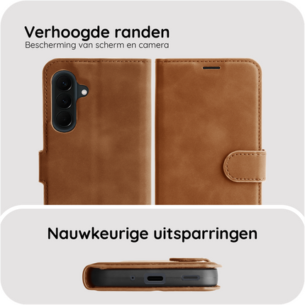 PrimeWallet Case - Samsung Galaxy A37 - PU leather Wallet Case - Brown