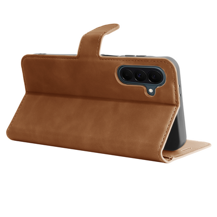 PrimeWallet Case - Samsung Galaxy A37 - PU leather Wallet Case - Brown