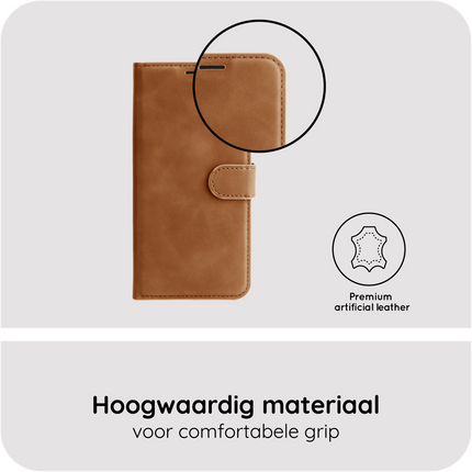 PrimeWallet Case - Samsung Galaxy A37 - PU leather Wallet Case - Brown