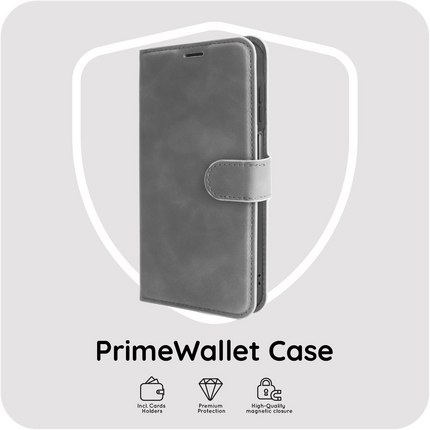 PrimeWallet Case - Samsung Galaxy A37 - PU leather Wallet Case - Grey