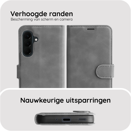 PrimeWallet Case - Samsung Galaxy A37 - PU leather Wallet Case - Grey