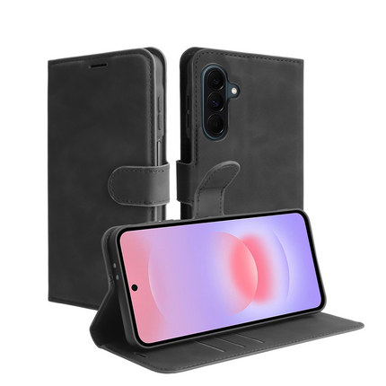 PrimeWallet Case - Samsung Galaxy A37 - PU leather Wallet Case - Black