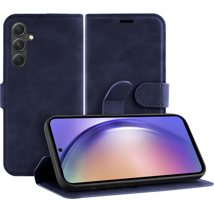 PrimeWallet Case - Samsung Galaxy A54 - PU leather Wallet Case - Blue