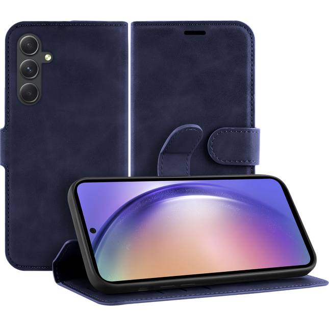 PrimeWallet Case - Samsung Galaxy A54 - PU leather Wallet Case - Blue