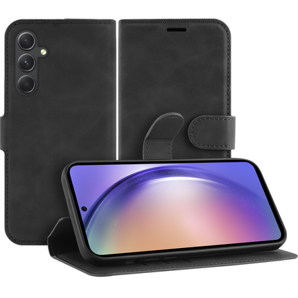 PrimeWallet Case - Samsung Galaxy A54 - PU leather Wallet Case - Black
