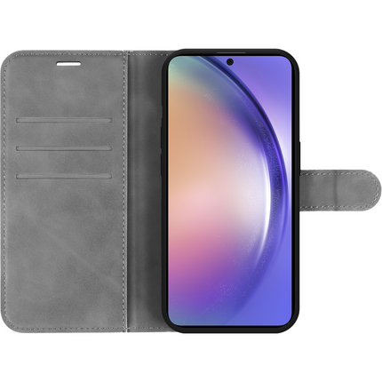 PrimeWallet Case - Samsung Galaxy A55 - PU leather Wallet Case - Grey