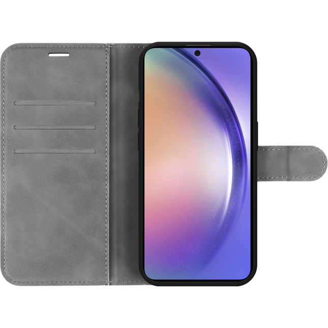 PrimeWallet Case - Samsung Galaxy A55 - PU leather Wallet Case - Grey