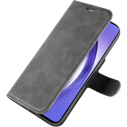PrimeWallet Case - Samsung Galaxy A55 - PU leather Wallet Case - Grey