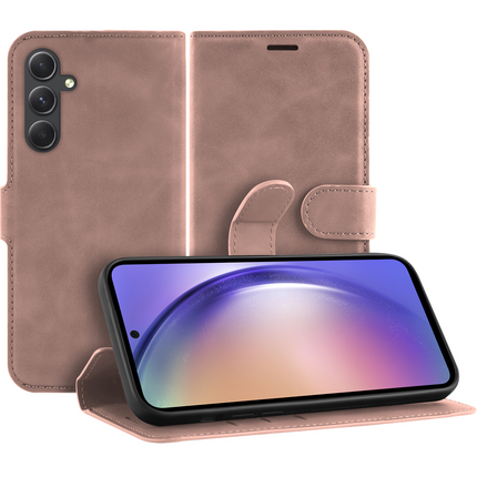 PrimeWallet Case - Samsung Galaxy A55 - PU leather Wallet Case - Pink