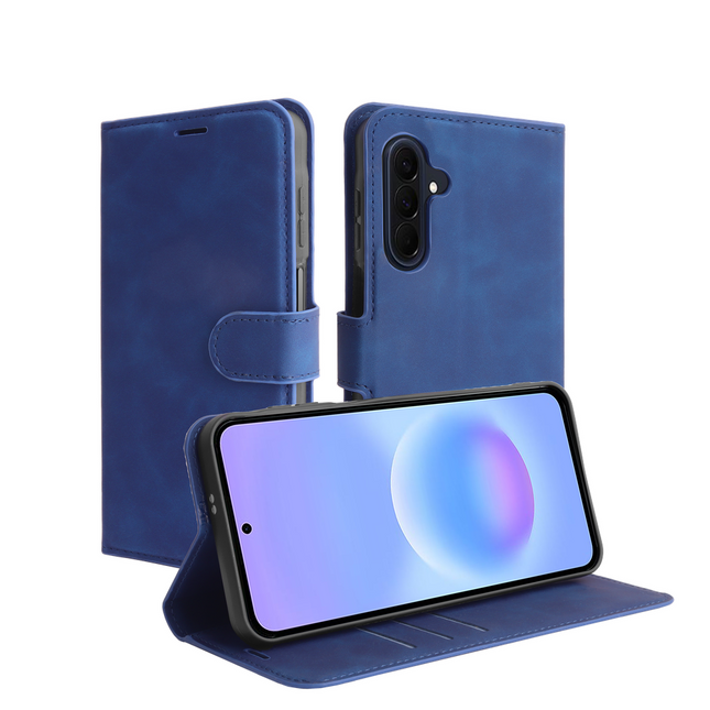 PrimeWallet Case - Samsung Galaxy A57 - PU leather Wallet Case - Blue