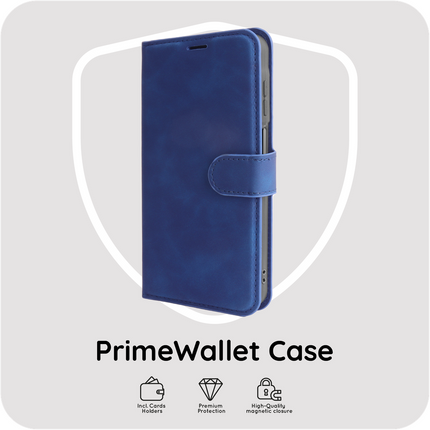 PrimeWallet Case - Samsung Galaxy A57 - PU leather Wallet Case - Blue