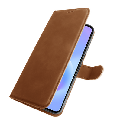 PrimeWallet Case - Samsung Galaxy A57 - PU leather Wallet Case - Brown