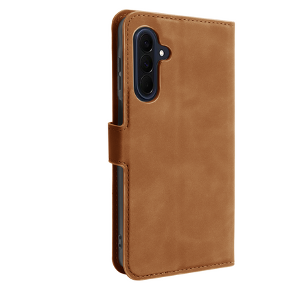 PrimeWallet Case - Samsung Galaxy A57 - PU leather Wallet Case - Brown