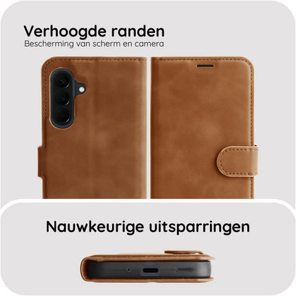 PrimeWallet Case - Samsung Galaxy A57 - PU leather Wallet Case - Brown