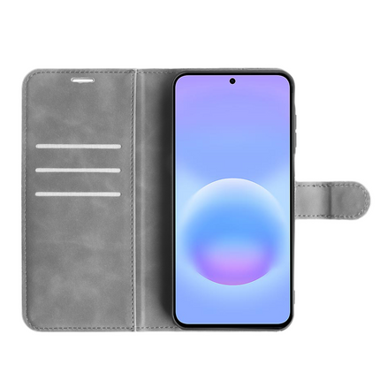 PrimeWallet Case - Samsung Galaxy A57 - PU leather Wallet Case - Grey