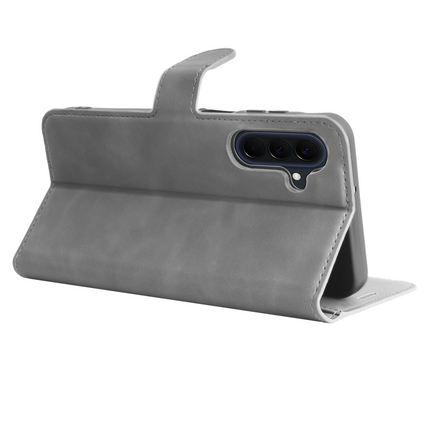 PrimeWallet Case - Samsung Galaxy A57 - PU leather Wallet Case - Grey
