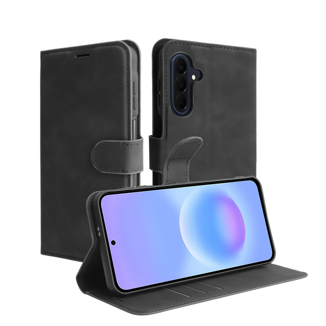 PrimeWallet Case - Samsung Galaxy A57 - PU leather Wallet Case - Black
