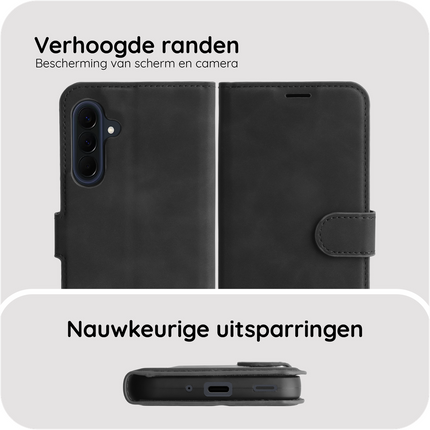 PrimeWallet Case - Samsung Galaxy A57 - PU leather Wallet Case - Black