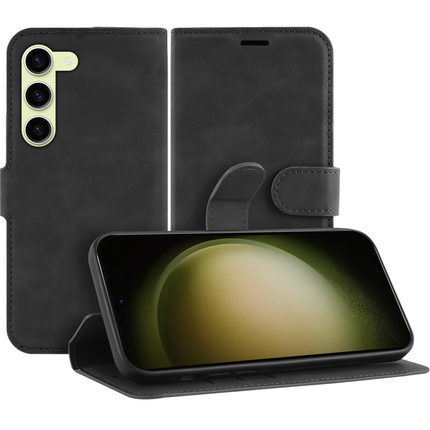 PrimeWallet Case - Samsung Galaxy S23 - PU leather Wallet Case - Black
