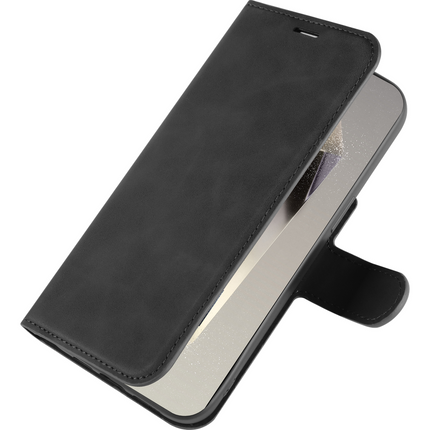 PrimeWallet Case - Samsung Galaxy S24 Ultra - PU leather Wallet Case - Black