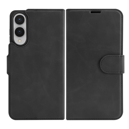PrimeWallet Case - Samsung Galaxy S25 Edge - PU leather Wallet Case - Black