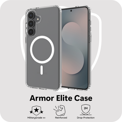 ArmorElite Case - Samsung Galaxy S25 FE - Compatibel met MagSafe - Military Grade Backcover - Clear