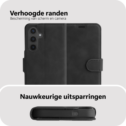 PrimeWallet Case - Samsung Galaxy S25 FE - PU leather Wallet Case - Black