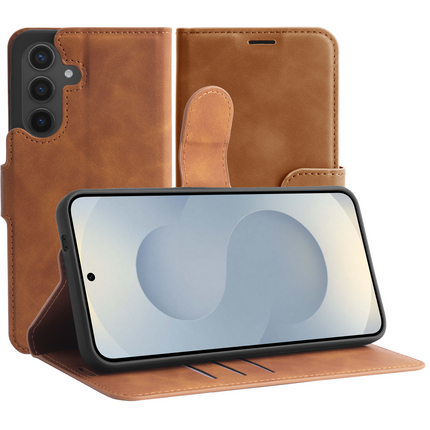 PrimeWallet Case - Samsung Galaxy S25 - PU leather Wallet Case - Brown