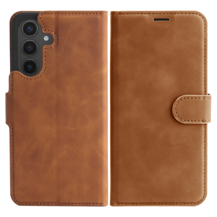 PrimeWallet Case - Samsung Galaxy S25 - PU leather Wallet Case - Brown