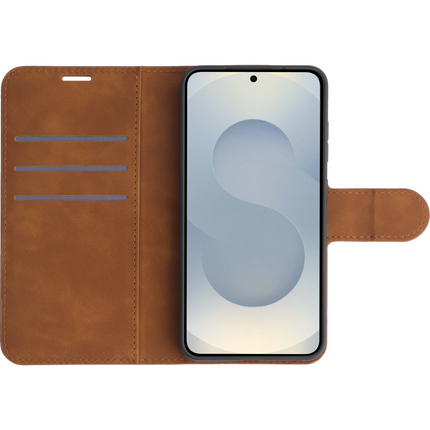 PrimeWallet Case - Samsung Galaxy S25 - PU leather Wallet Case - Brown