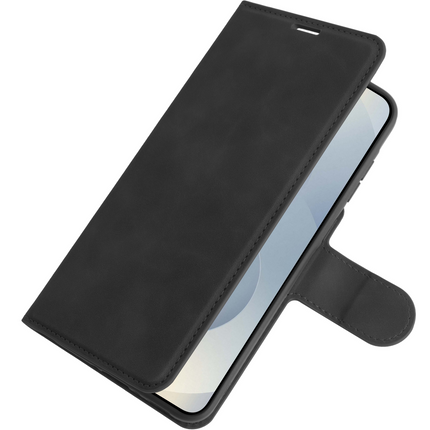 PrimeWallet Case - Samsung Galaxy S25 - PU leather Wallet Case - Black