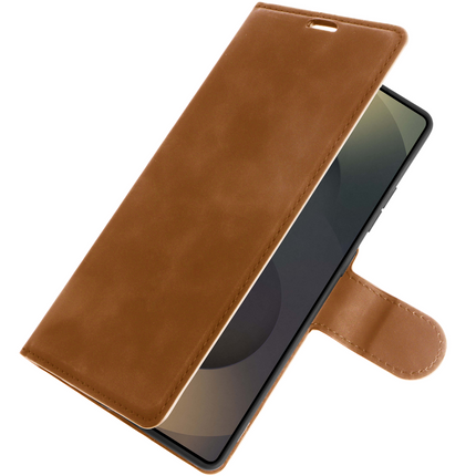 PrimeWallet Case - Samsung Galaxy S25 Ultra - PU leather Wallet Case - Brown