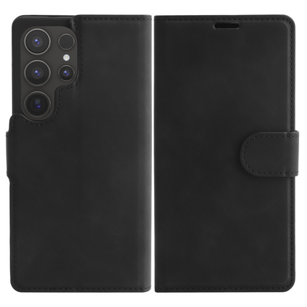 PrimeWallet Case - Samsung Galaxy S25 Ultra - PU leather Wallet Case - Black