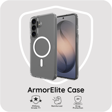 ArmorElite Case - Samsung Galaxy S26 FE - Military Grade Back Cover - (compatible with MagSafe) - Clear