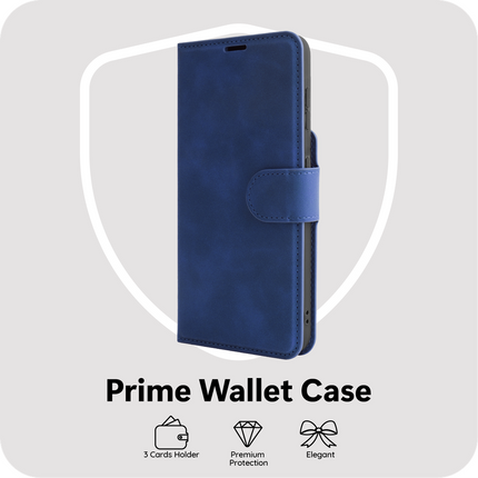 PrimeWallet Case - Samsung Galaxy S26 - PU leather Wallet Case - Blue