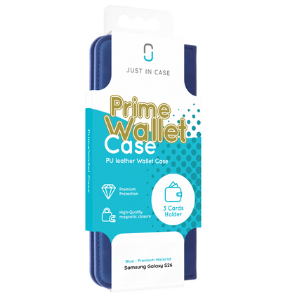 PrimeWallet Case - Samsung Galaxy S26 - PU leather Wallet Case - Blue