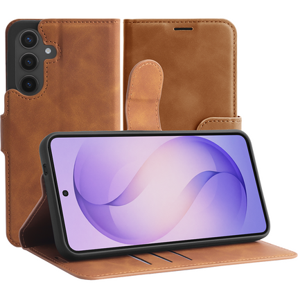 PrimeWallet Case - Samsung Galaxy S26 - PU leather Wallet Case - Brown
