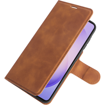 PrimeWallet Case - Samsung Galaxy S26 - PU leather Wallet Case - Brown