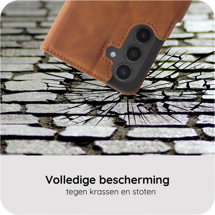 PrimeWallet Case - Samsung Galaxy S26 - PU leather Wallet Case - Brown