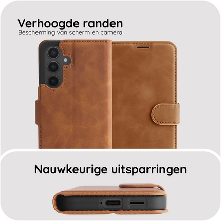 PrimeWallet Case - Samsung Galaxy S26 - PU leather Wallet Case - Brown
