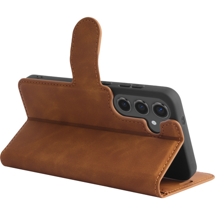 PrimeWallet Case - Samsung Galaxy S26 - PU leather Wallet Case - Brown