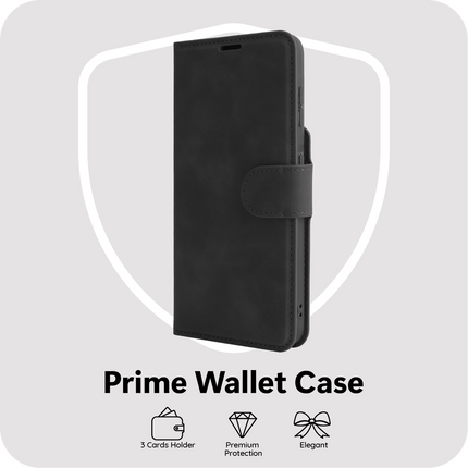 PrimeWallet Case - Samsung Galaxy S26 - PU leather Wallet Case - Black