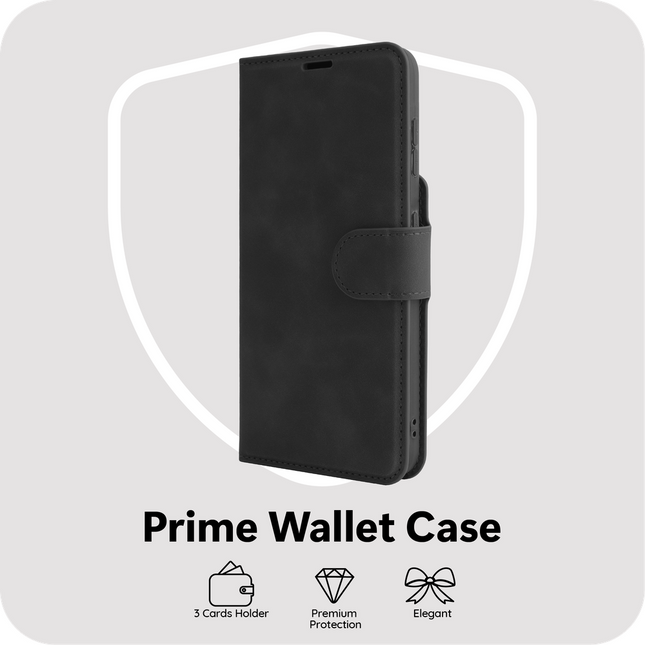 PrimeWallet Case - Samsung Galaxy S26 - PU leather Wallet Case - Black