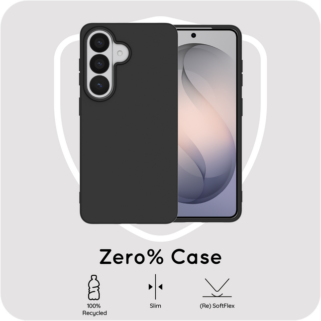 Zero% Case - Samsung Galaxy S26 - Soft TPU Back Cover (GRS Recycled) - Black