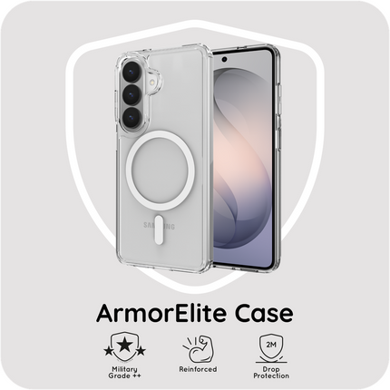 ArmorElite Case - Samsung Galaxy S26 Plus - Military Grade Back Cover - (compatible with MagSafe) - Clear