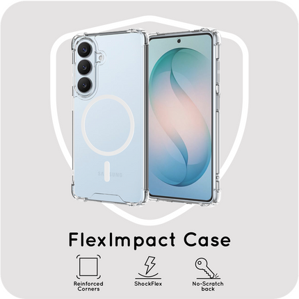 FlexImpact Case - Samsung Galaxy S26 Plus - Reinforced TPU Back Cover - (compatible with MagSafe) - Clear