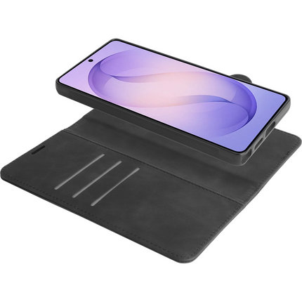 PrimeWallet SnapOn Case - Samsung Galaxy S26 Ultra - Detachable PU leather Wallet Case - (compatible with MagSafe) - Black